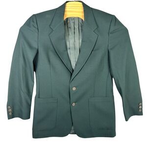 Vintage Christian Dior Blazer Mens 38R Green Monsieur Patch Pocket USA Tailored